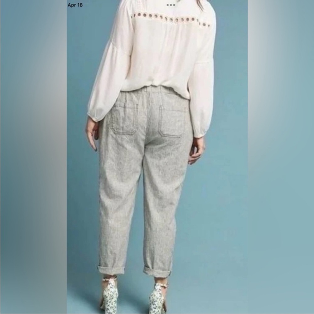 Anthropologie pants Seashore Linen Blend Striped - Picture 4 of 12